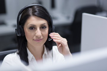 female call centre operator doing her job