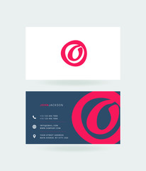 Letter O Logo with Business Card Template Vector.