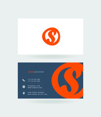 Letter S Logo with Business Card Template Vector.