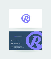 Letter R Logo with Business Card Template Vector.