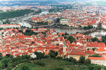 Top view of Prague's Old Town