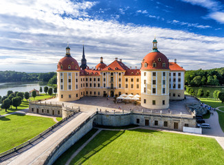 Moritzburg castle in Saxony - Aerial view