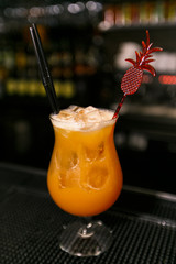 tropical cocktail on the bar