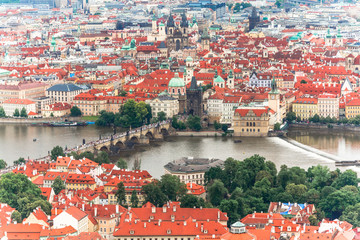 Naklejka na ściany i meble View of Prague. The Charles Bridge.