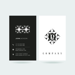 P Letter Logo, Floral logo icon with Business Card Template Vector