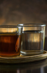 two different glasses of tequila,