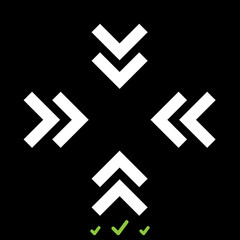 Aim or target from the arrows it is white icon .