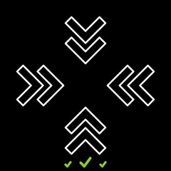 Aim or target from the arrows it is white icon .