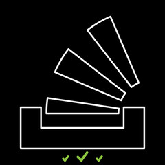 Stacking in the tray it is white icon .