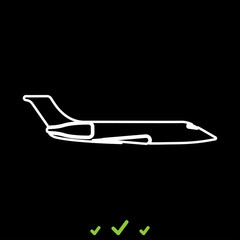Private airplane it is white icon .