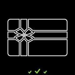 Gift card it is white icon .