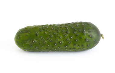 green fresh cucmber isolated front view