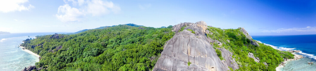 Panoramic aerial view of Seychelles, Africa