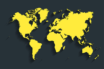 Fototapeta na wymiar world map vector. color background with shadow
