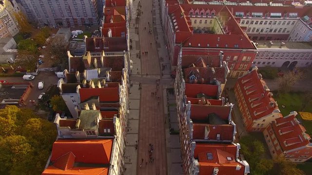 The old town of Gdansk, top view