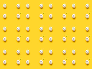 painted eggs with different emotions