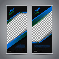 Green Black Roll Up Banner Template Mock Up