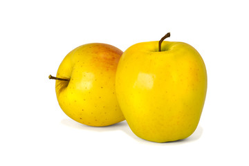 isolate on white background composition with several ripe apples