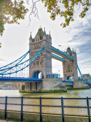 The Tower Bridge on a overcast day, London