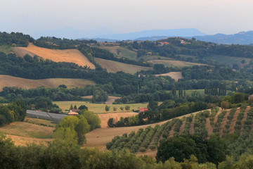 Naklejka premium small villages in the foothills of Italy.