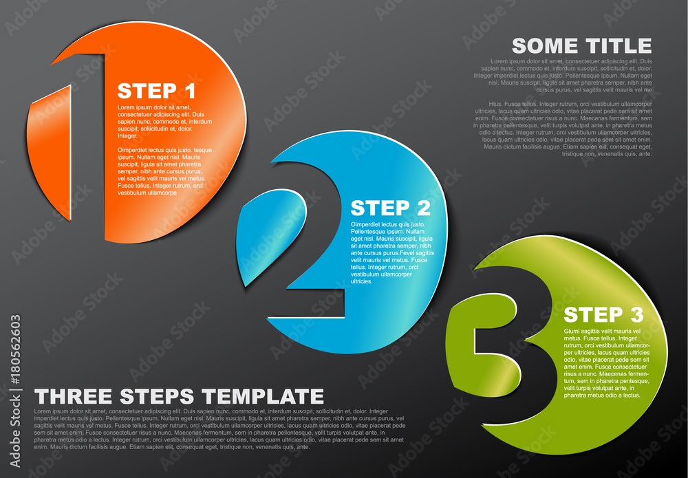 Poster one two three - vector stickers with numbers