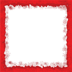 Red Christmas Snowflake Frame