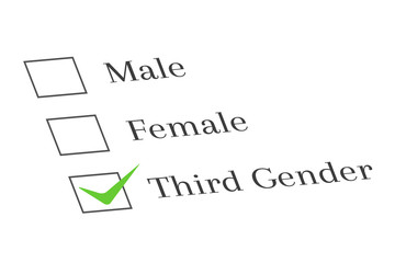 Third gender concept with survey and check mark next to it 