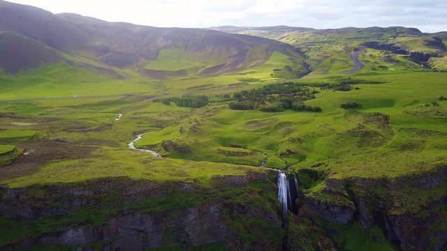 Luftaufnahme Island Wasserfall Gljufrabui
