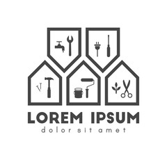 Fototapeta premium Construction and renovation concept with work tools