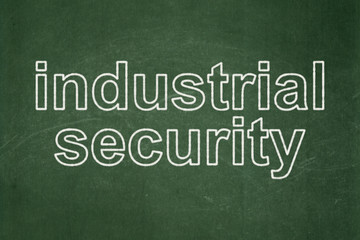 Privacy concept: text Industrial Security on Green chalkboard background