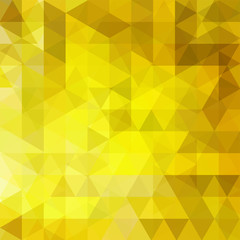 Abstract yellow mosaic background. Triangle geometric background. Design elements. Vector illustration