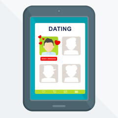 dating app on tablet