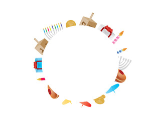 Fototapeta premium Hanukkah Jewish holiday Circle banner