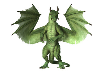 Obraz premium 3D Rendering Fantasy Dragon on White