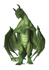 Fototapeta premium 3D Rendering Fantasy Dragon on White