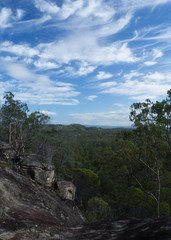Fototapeta na wymiar View from the top of a rocky cliff in South East Queensland