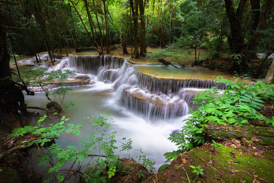 Hua mea khamin water falls  in Erawan National Park, Kanchanaburi, Thailand