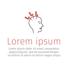 Headache sign. Vector icon