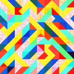 Fun Fashion Geometric Pop Art 1980 Style Pattern