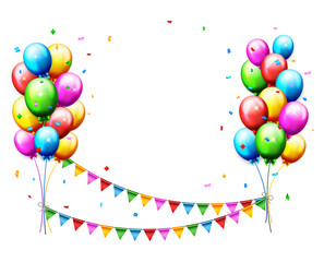 Vector illustration of Balloons and confetti for parties birthday