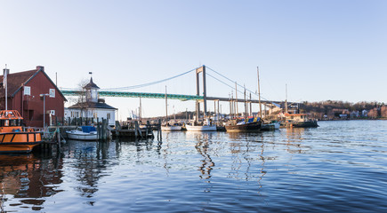 Fototapeta na wymiar Klippan port in Gothenburg harbor in afternoon sunlight Sweden Gothenburg 