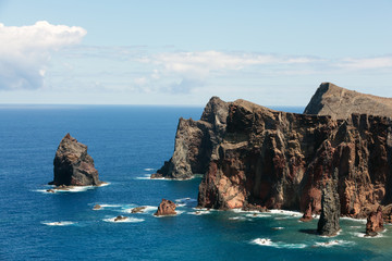 Fototapeta premium Beautiful landscape at the Ponta de Sao Lourenco, the eastern part of Madeira, Portugal