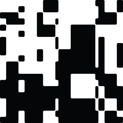 Black and White Abstract Rounded Rectangles Art Graphic Design 