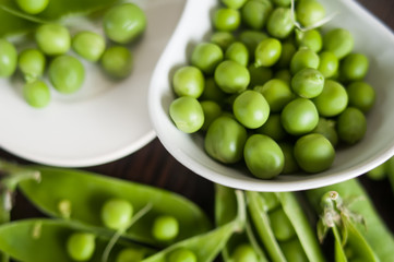 green peas on the table