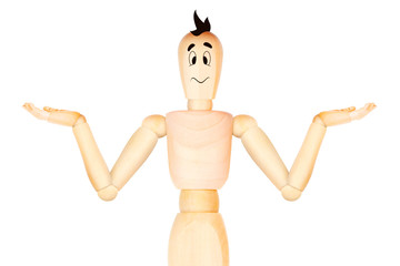 Confused character shrugging his shoulders.