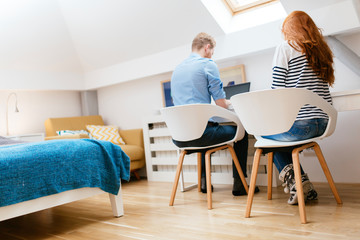 Beautiful couple in a beautiful home
