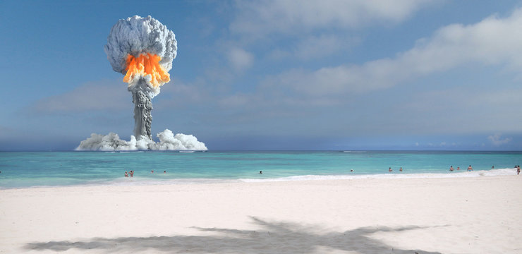 Nuclear explosion on the island.