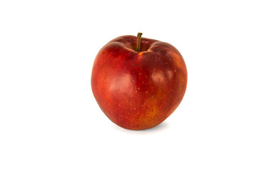 red ripe bright apples on a white isolated background