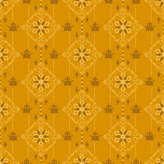 Seamless pattern for wallpaper, interior design. Gold background in vintage style. Vector