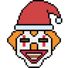 Fototapeta premium vector pixel art santa clown